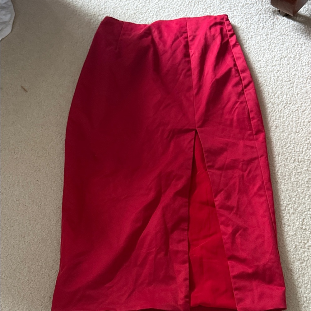 Chic Red Midi Skirt for Women